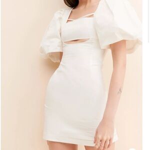 4SI3NNA Cutout white mini dress size M